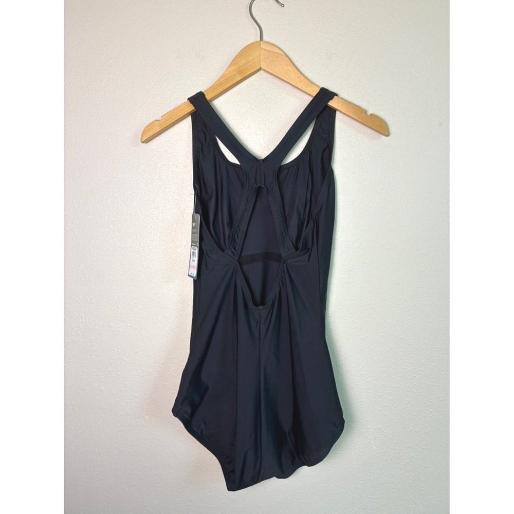 New SPEEDO Size 10 Black UPF 50 Moderate Ultraback PowerFLEX One Piece Swimsuit - Picture 6 of 11